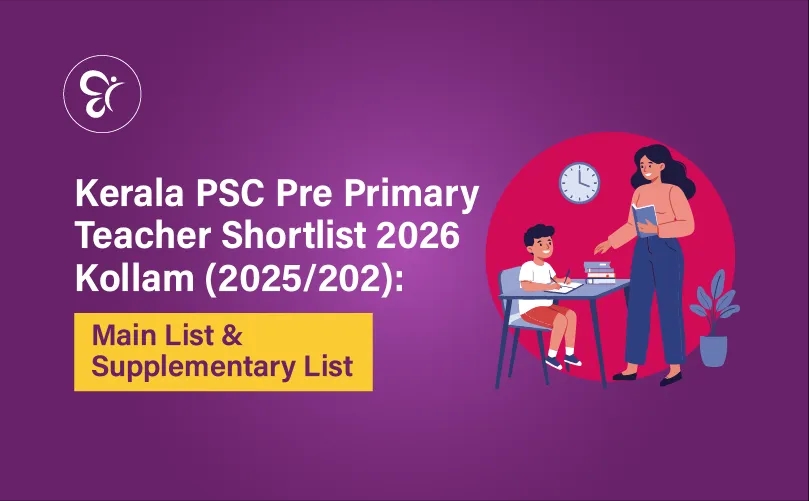 Kerala PSC Pre Primary Teacher Shortlist 2026 Kollam